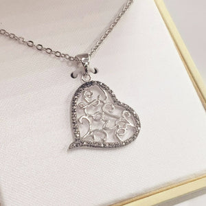 Heart-Love Silver Necklace