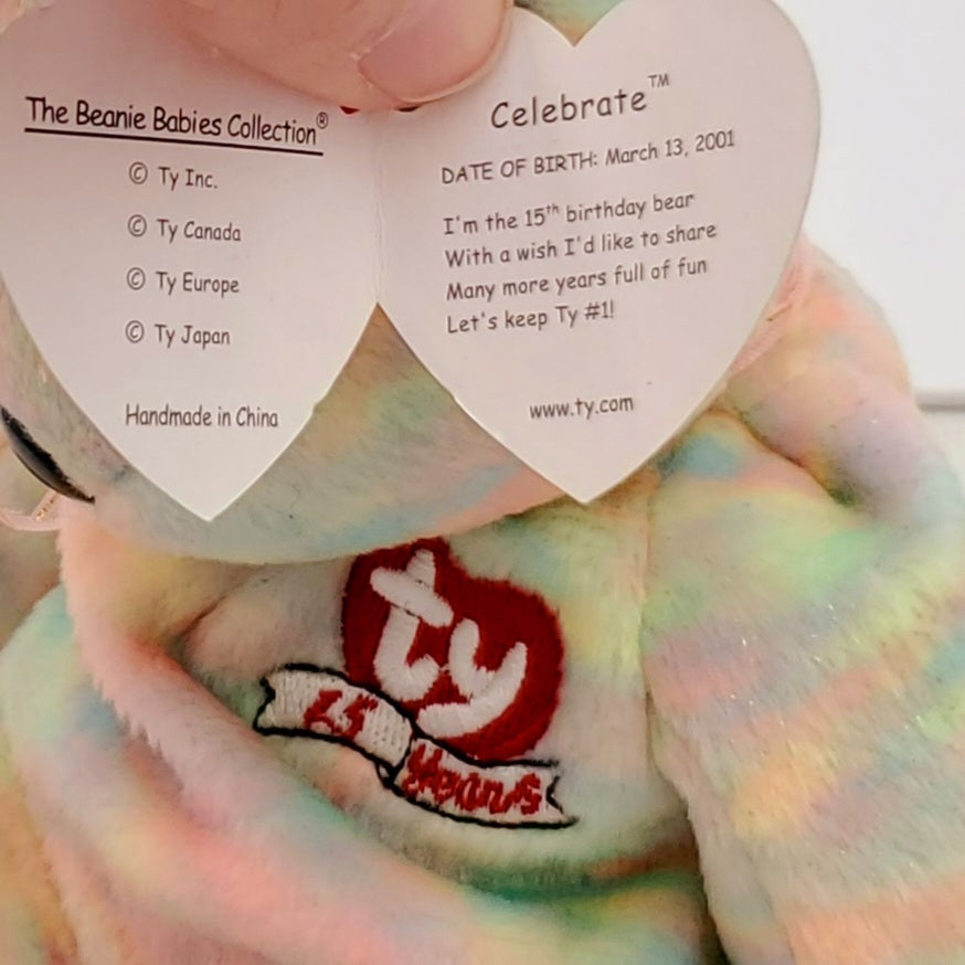 2001 Beanie Babies 3 Pack- Holiday Teddy Bear, Addison the Baseball Bear and Celebrate the Bear (15 Years)