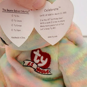 2001 Beanie Babies 3 Pack- Holiday Teddy Bear, Addison the Baseball Bear and Celebrate the Bear (15 Years)