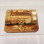 Small Wooden Bone Trinket Box