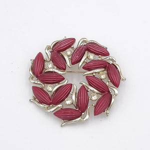 Vintaged Kramer Burgundy Thermoset Brooch