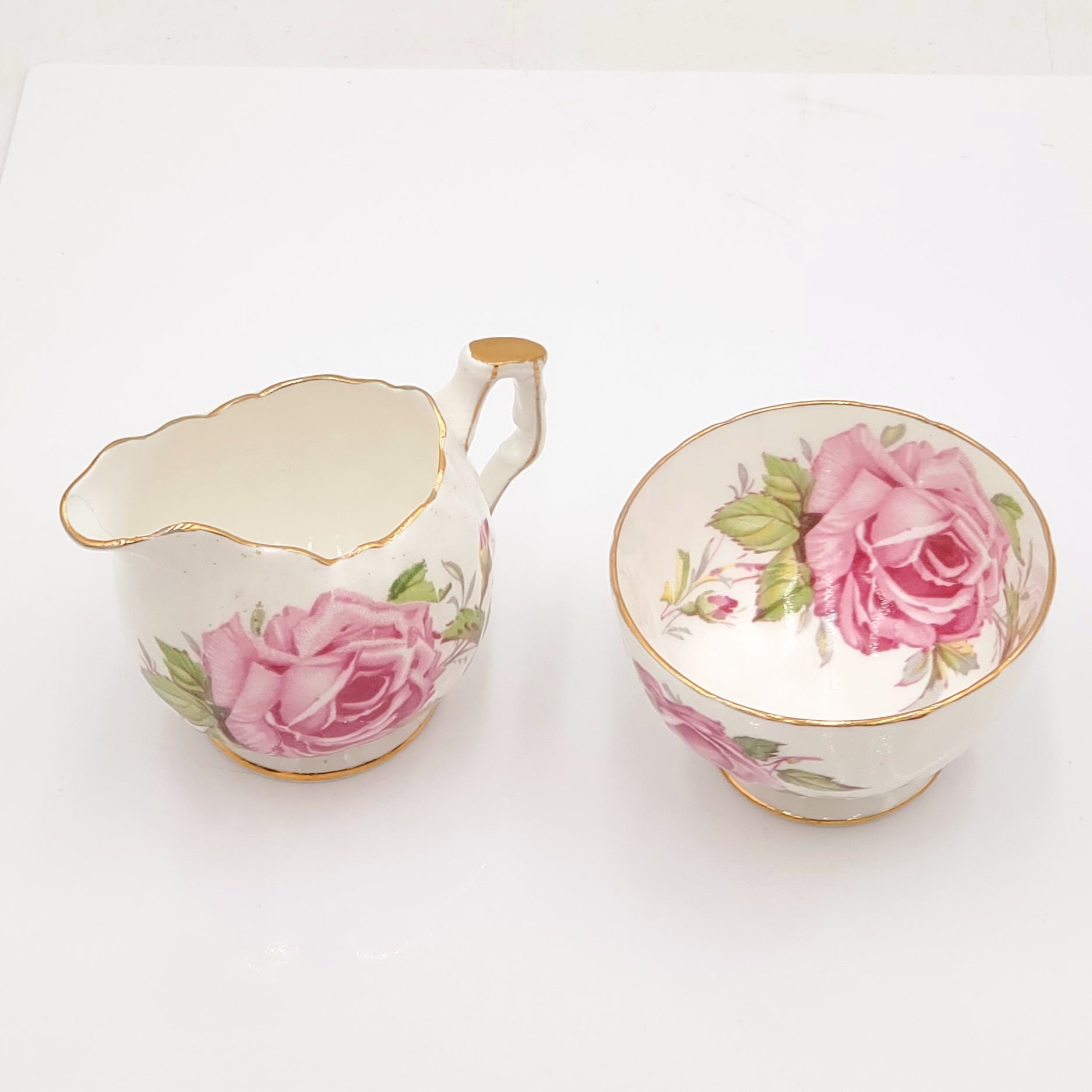 Aynsley Fine Bone China Sugar Bowl and Creamer Set