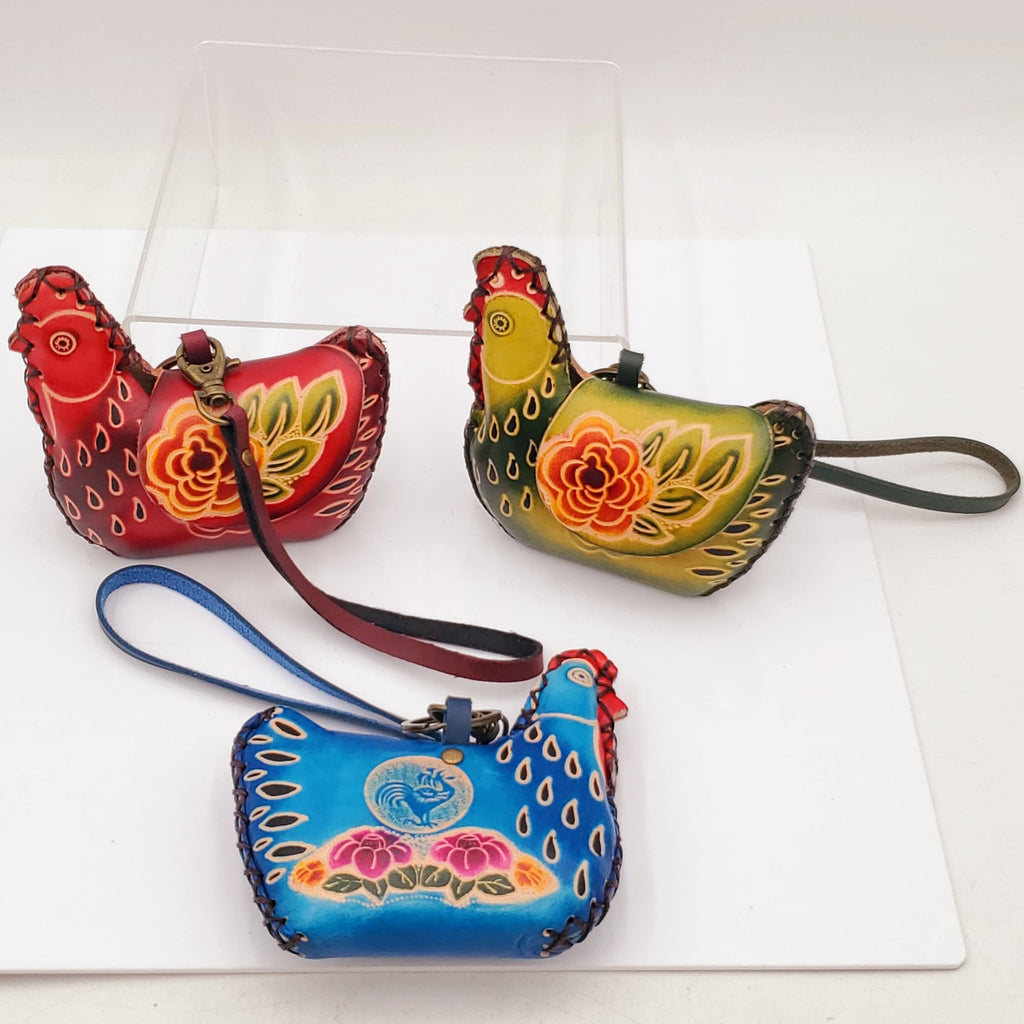 Leather Chicken Hen Coin Purse