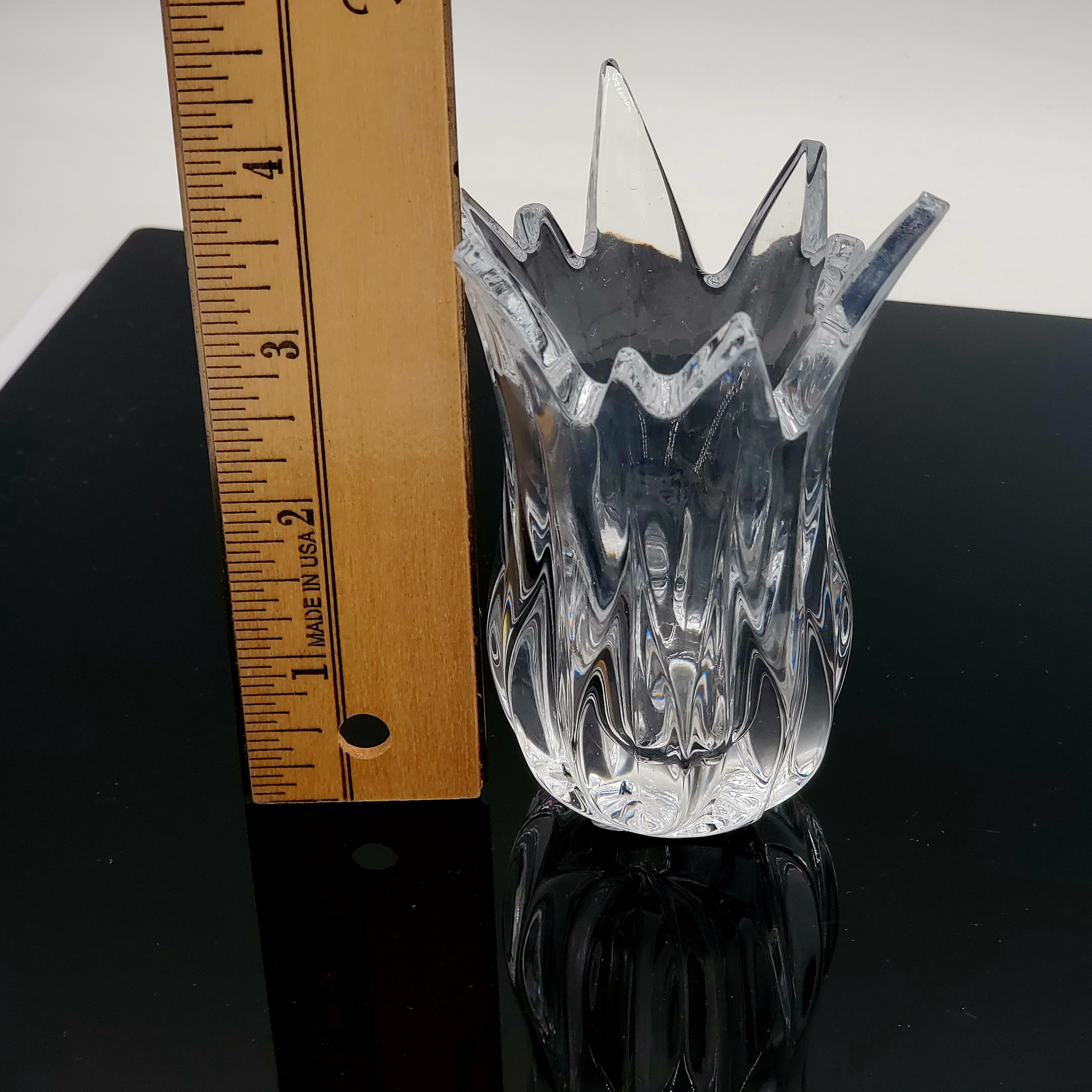 Vintage Mikasa Petite Flame Crystal Bud Vase 4"