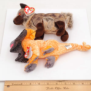 2000 Beanie Babies 2 Pack- Howl the Wolf and Slayer the Dragon