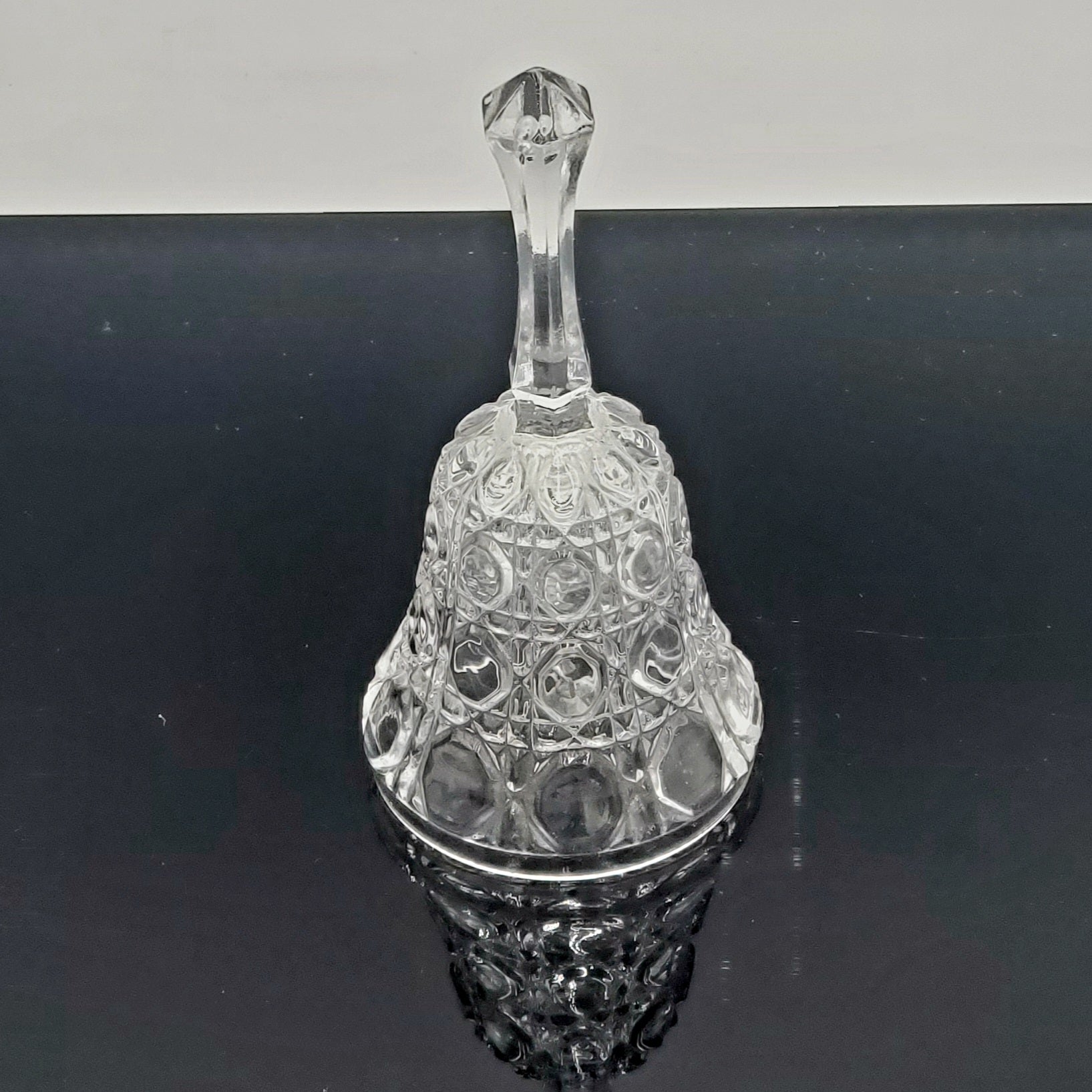 Vintage Clear 5" Crystal Dinner Bell with Glass Bead Clapper