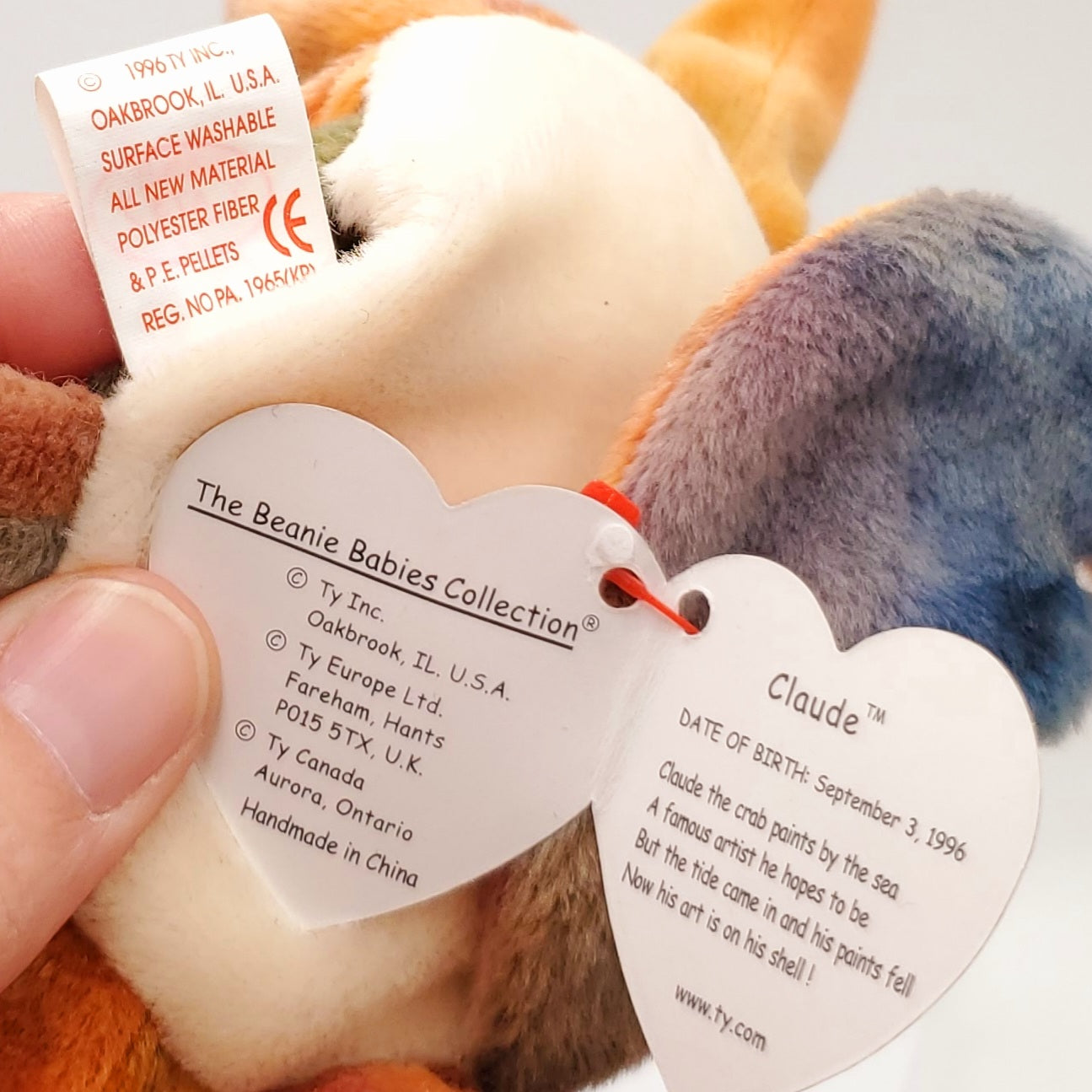 1996 Beanie Babies 3 Pack-Scoop the Pelican, Jolly the Walrus and Claude the Crab
