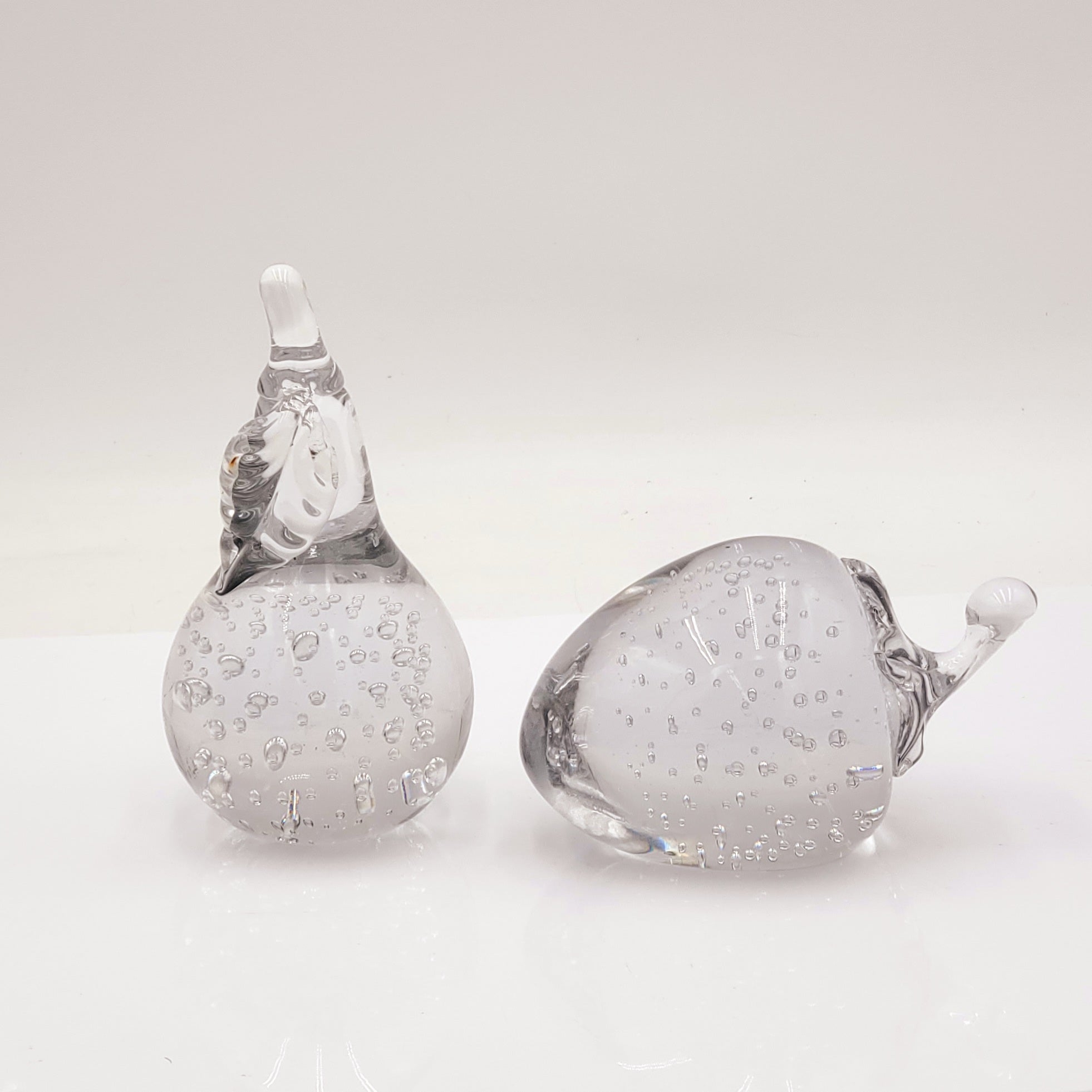 Crystal Clear Glass Paperweight Set of 2