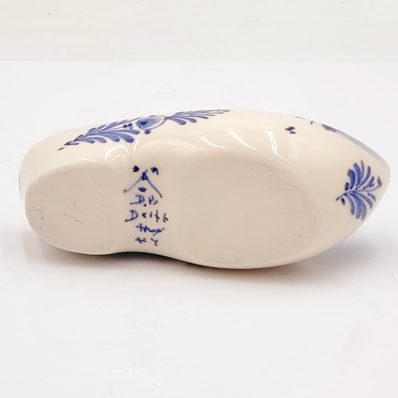 Delft Blue Hand Painted Ceramic Clog Shoe- Made in Holland Dutch Windmill