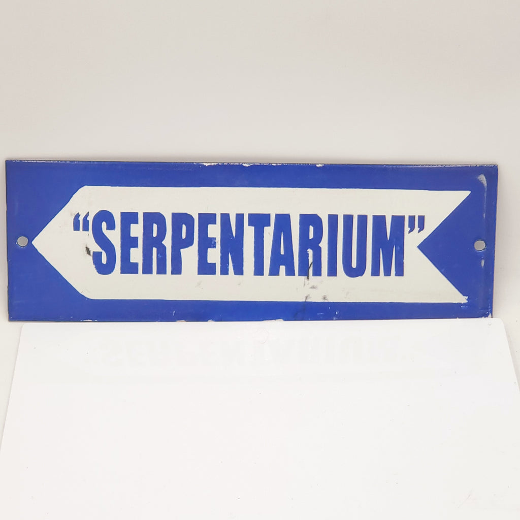 Vintage Porcelain Serpentarium Sign
