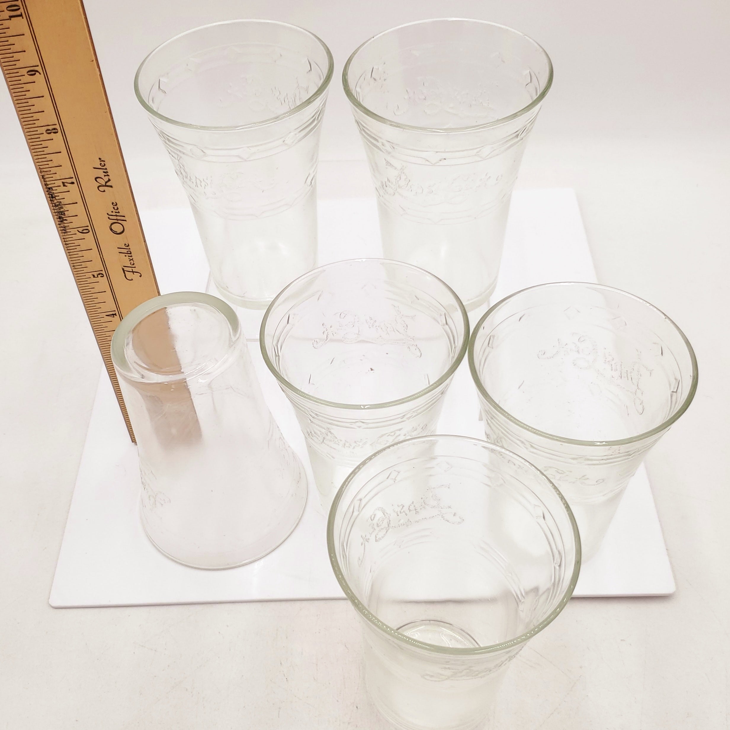 Vintage 1973 Pepsi Cola Etched Logo Glasses 6 pack