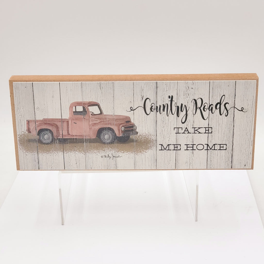Country Roads Block Tabletop Sign