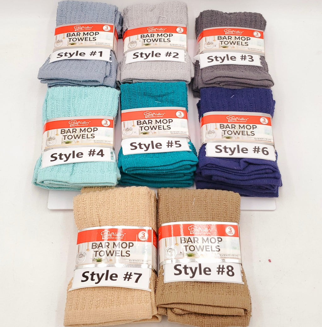 Bar Mop Towels (3 PK) (Colorful)-8 Colors to Choose From!