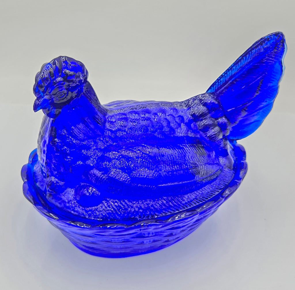 Cobalt Blue Glass "Hen on a Nest" Covered Dish (50 Tickets Available)
