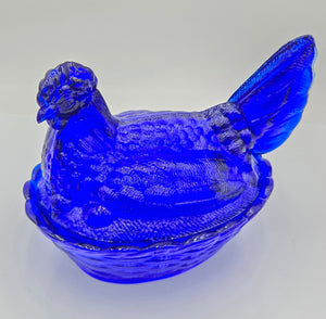 Cobalt Blue Glass "Hen on a Nest" Covered Dish (50 Tickets Available)