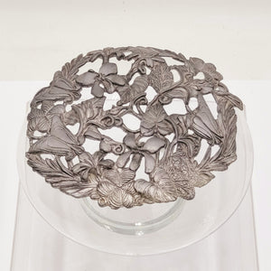 Metzke Pewter Glass Potpourri Flowers Dish