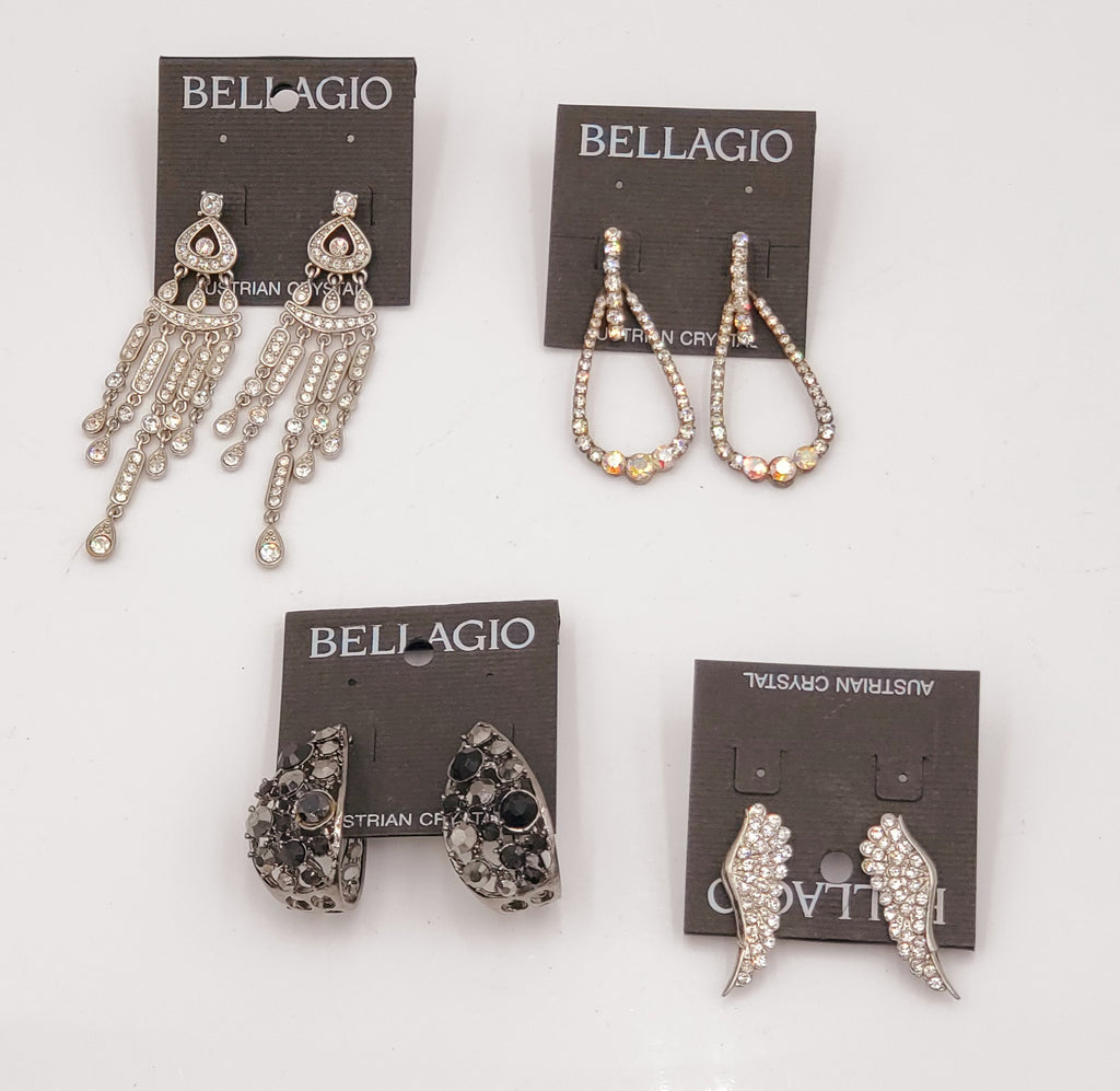 Vintage Bellagio Austrian Crystal Earrings Lot 5