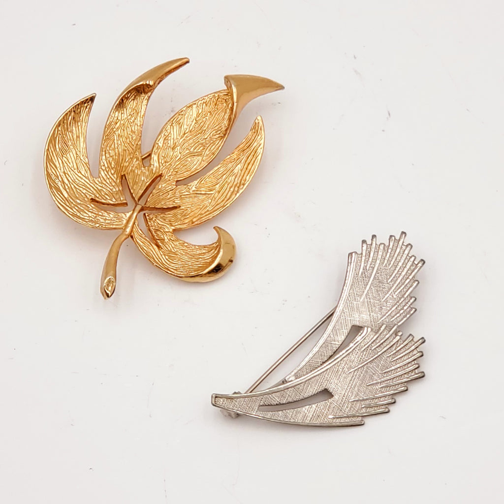 2 Piece Gold and Silver Brooch Set