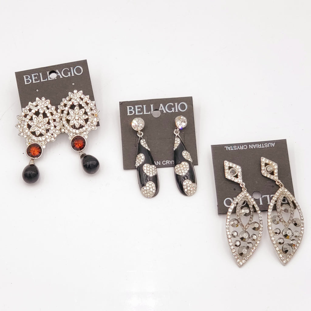 Vintage Bellagio Austrian Crystal Earrings Lot 10