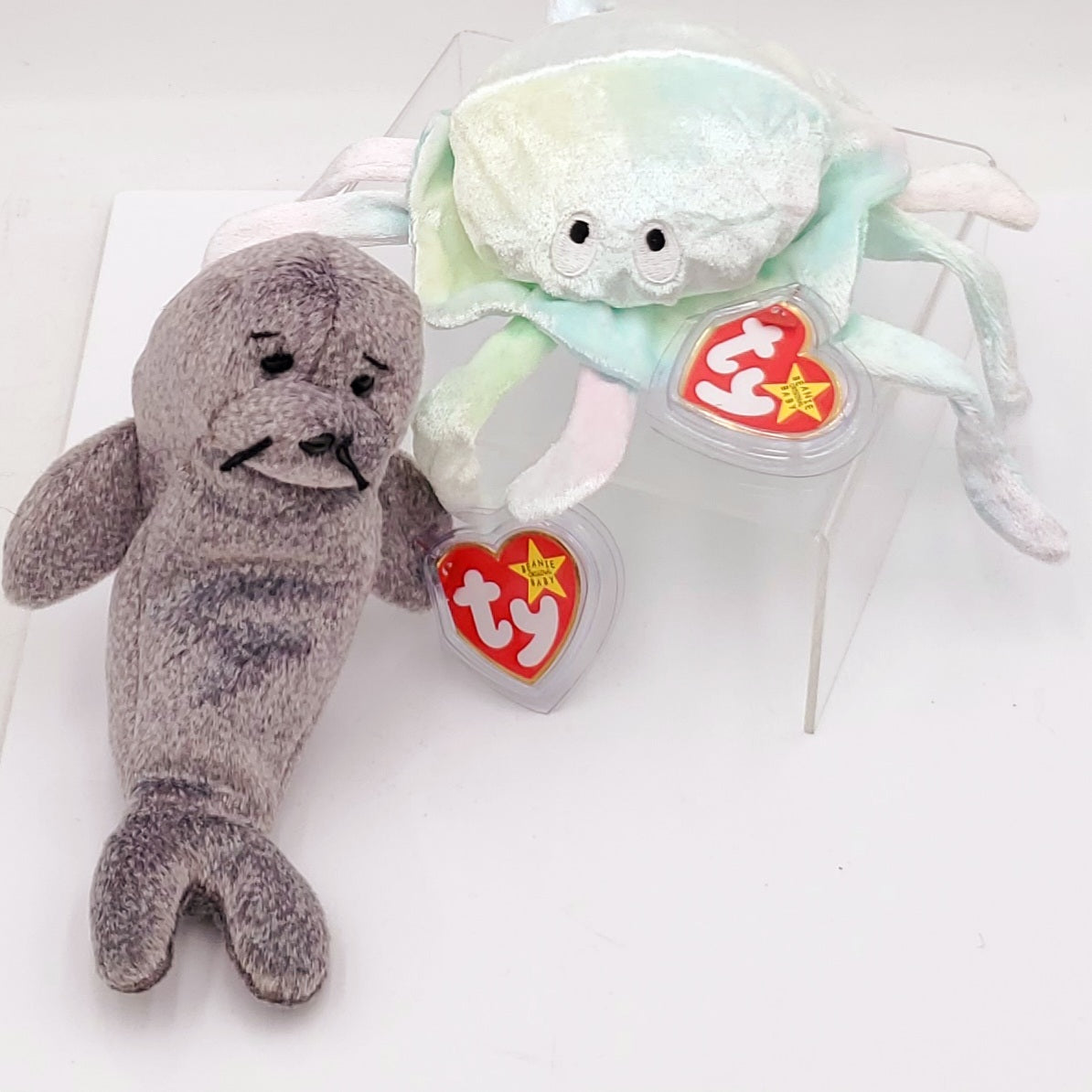 1998 Beanie Babies 2 Pack-Slippery the Seal and Goochy the Jellyfish