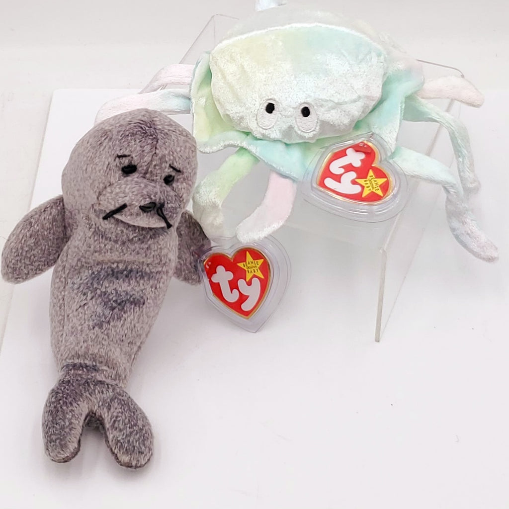 1998 Beanie Babies 2 Pack-Slippery the Seal and Goochy the Jellyfish