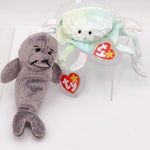 1998 Beanie Babies 2 Pack-Slippery the Seal and Goochy the Jellyfish