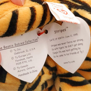 1995 Beanie Babies 3 Pack-Bongo the Monkey, Stripes the Tiger and Ziggy the Zebra