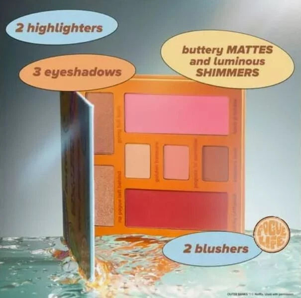 LOTTIE LONDON X OUTER BANKS THE POGUES FACE & EYESHADOW PALETTE PINKS GOLDS