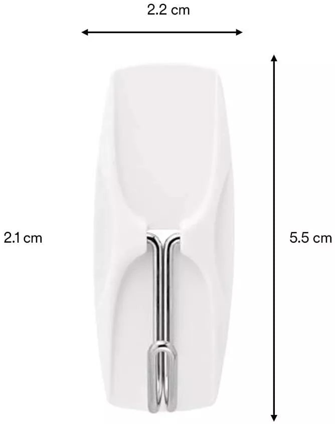 Command Wire Toggle Hook, Medium, White, 2-Hooks