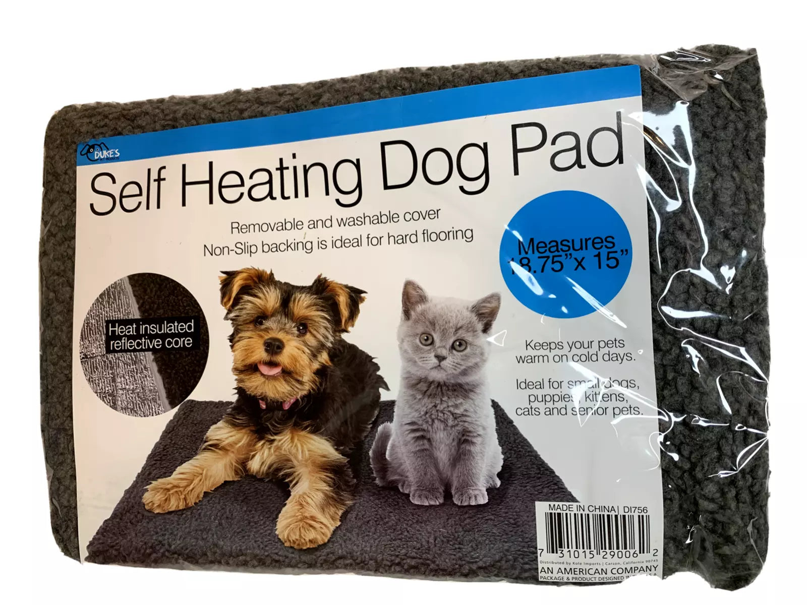18.75” x 15“ Soft Pet Self-Heating Pad Bed