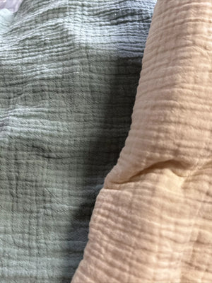 2-Pk Cotton Crib Bed Sheets  - 28 X 52 Fits Standard Crib Boy Or Girl- Green and Beige)