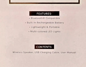 Vivitar Multicolor LED Light Up Wireless Bluetooth Rechargeable Speaker