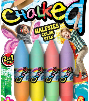 Chalked Halfsies Color Stix Multicolored Chalk Fun for Sidewalk