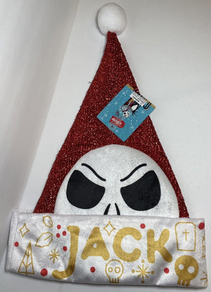 Disney The Nightmare Before Christmas Jack or Sally Tinsel Santa Hat