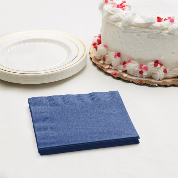 Paper Beverage Napkins, Navy
