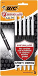 PrevaGuard Clic Stic Antimicrobial Ball Pen Medium Point (1.0mm) Black 5 Pack