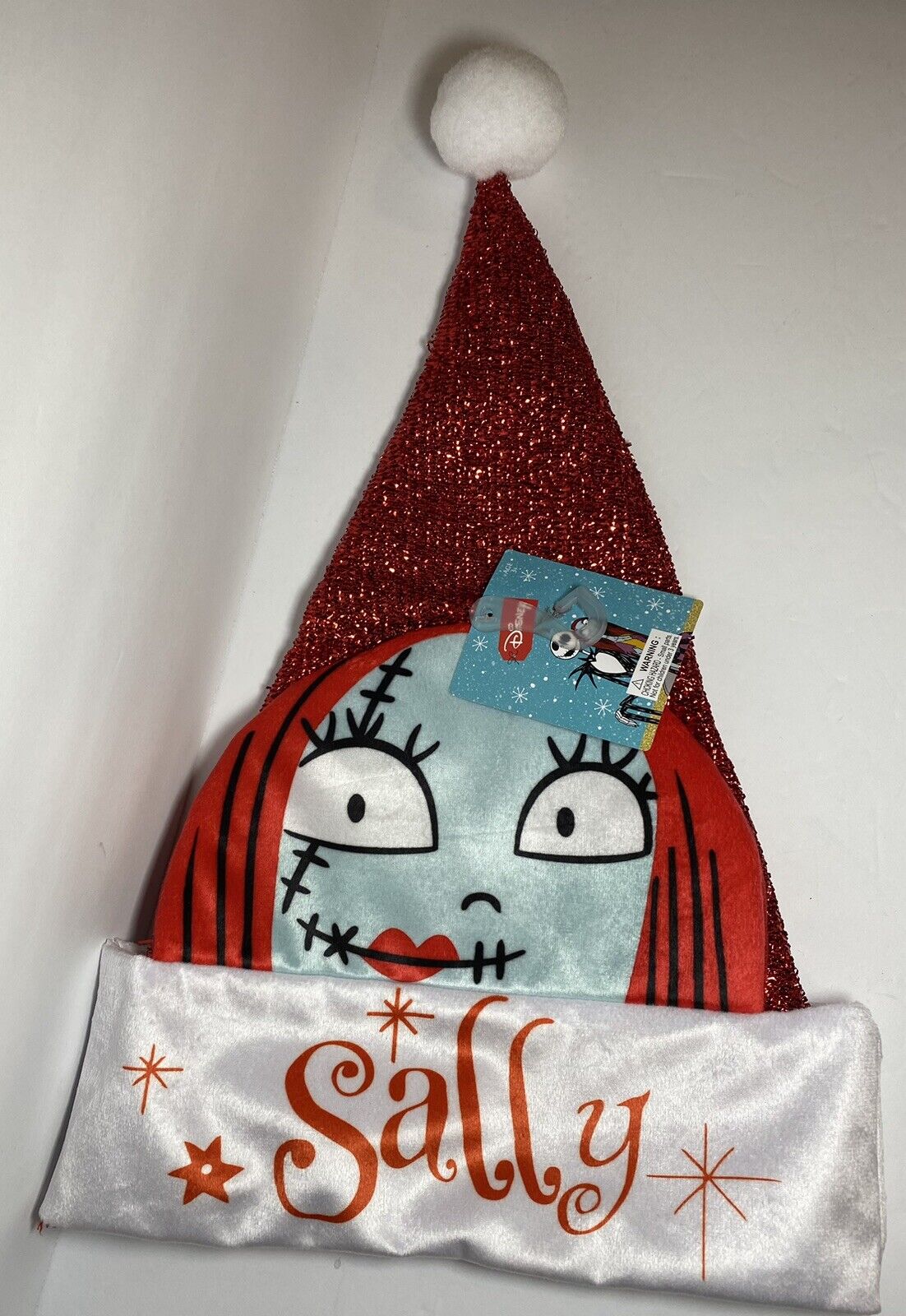 Disney The Nightmare Before Christmas Jack or Sally Tinsel Santa Hat