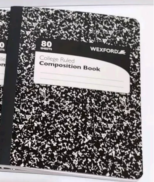 Wexford College Ruled Black Composition Notebook 80 Sheets 9.75 x 7.5