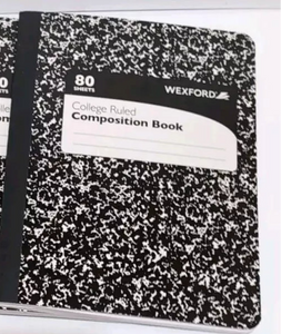 Wexford College Ruled Black Composition Notebook 80 Sheets 9.75 x 7.5