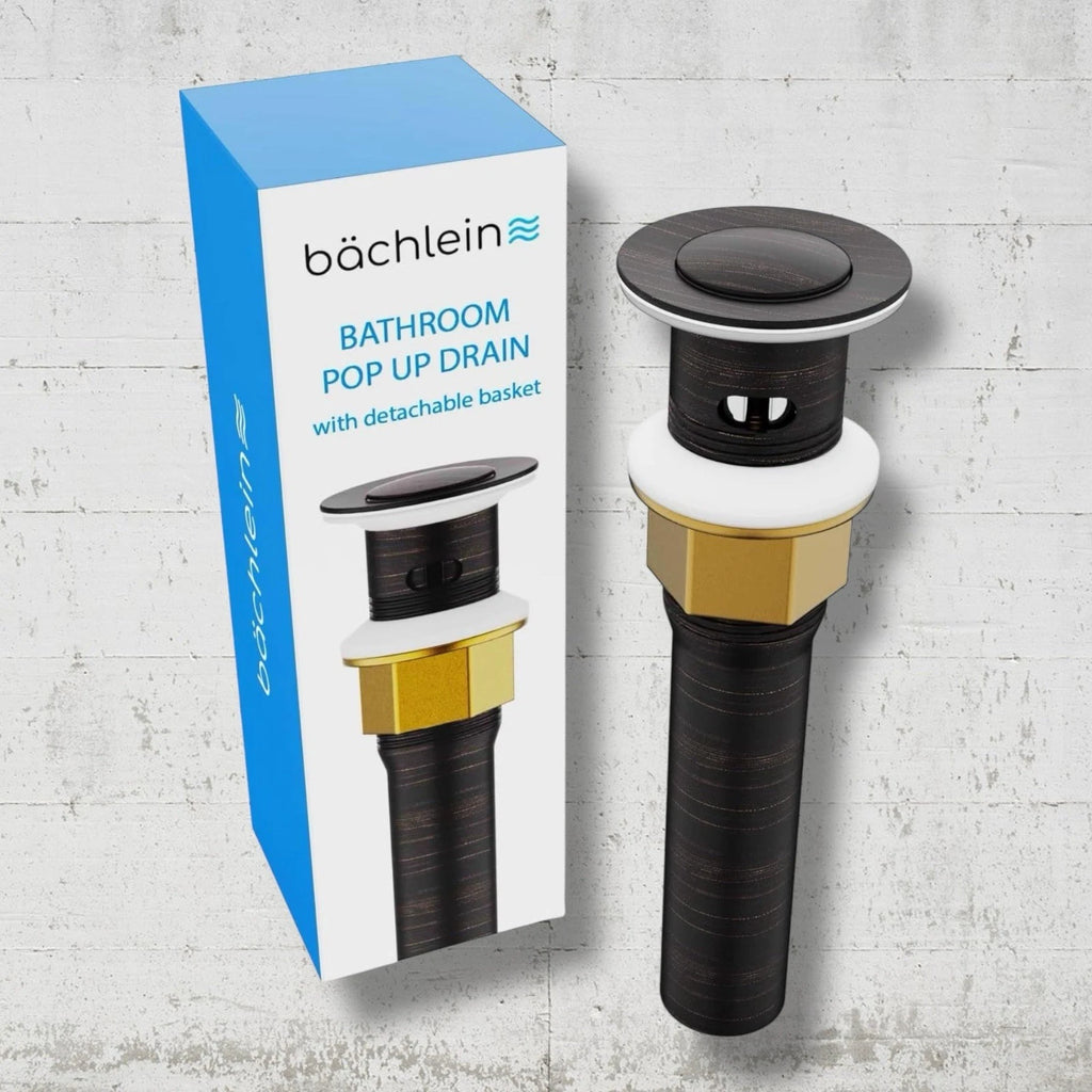 Bachlein Bathroom Sink Drain With Overflow-Oil Rubber Bronze Pop Up Drain