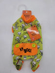 PET CENTRAL Skeleton KA-BOO Dog Pajamas Size XS Green/Orange Trim Halloween