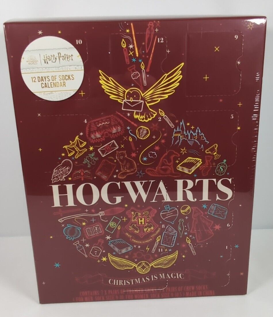 Harry Potter Hogwarts Christmas is Magic 12 Days of Socks Box