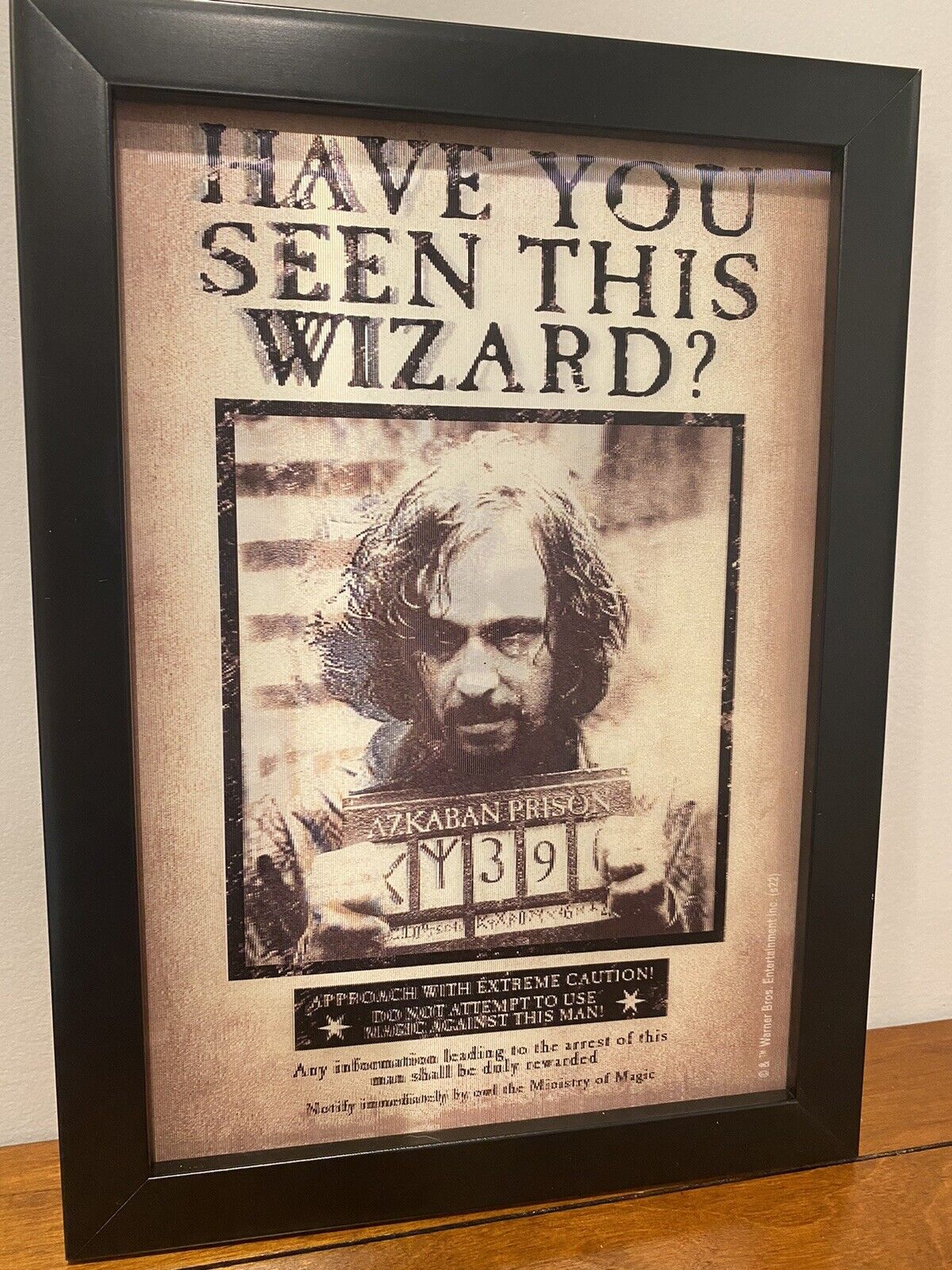 Harry Potter Lenticular 8”x11” Sirius Black Framed Holographic Wanted Poster
