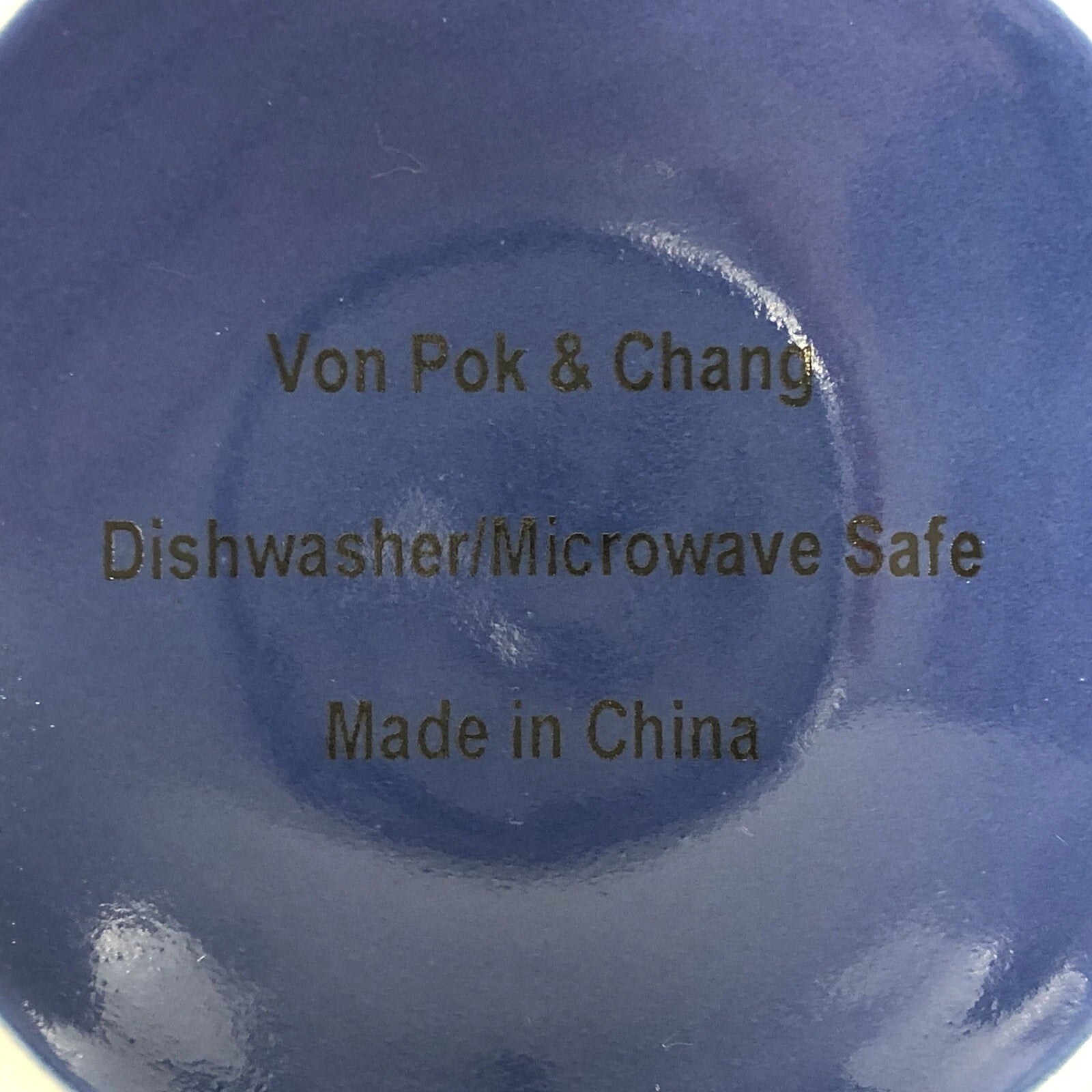 4ct Von Pok & Chang Speckled Blue Ceramic Marlboro Coffee Mugs Cups