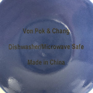 4ct Von Pok & Chang Speckled Blue Ceramic Marlboro Coffee Mugs Cups