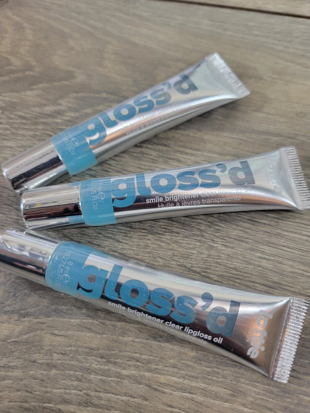 Lottie London Gloss'd, Clear 100% Vegan Lip Gloss-Oil Tint, Made Ya Smile- Pack of 3
