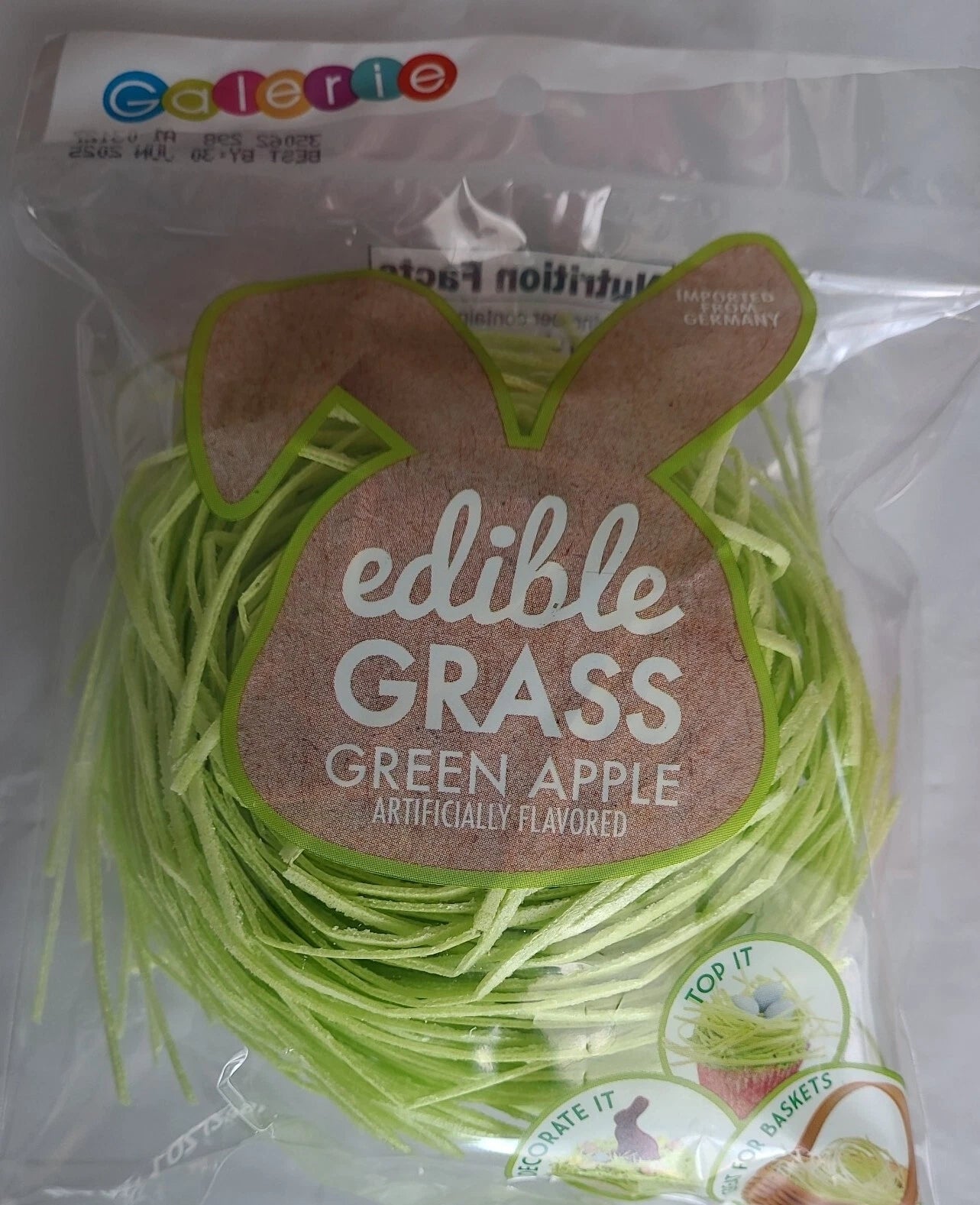 Edible Candy Easter Grass GREEN APPLE (Best By: 8/30/27)