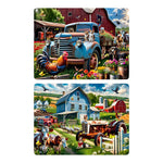 Tempered Glass Cutting Board-Farm Animal Scene- 2 to Choose From