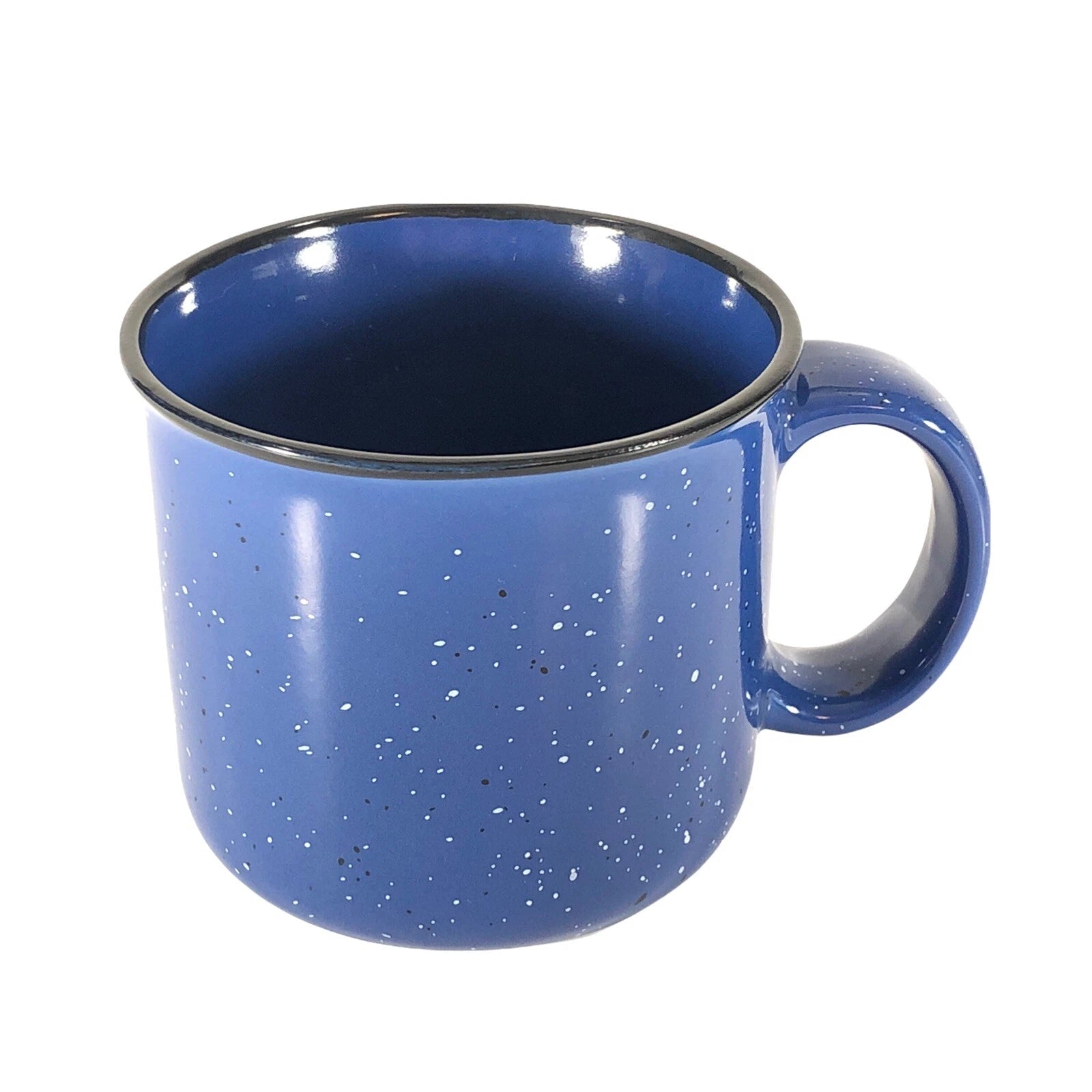 4ct Von Pok & Chang Speckled Blue Ceramic Marlboro Coffee Mugs Cups