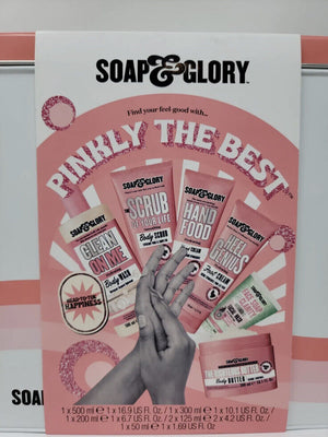 Soap & Glory Pinkly The Best Gift Set Six Full Size Beauty Items Aluminum Tin